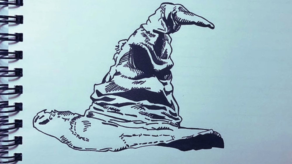 Dessin du choixpeau magique dans la saga Harry Potter